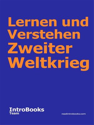 cover image of Lernen und Verstehen Zweiter Weltkrieg